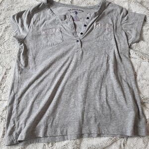 Gray Polo Shirt Soft Knit Casual